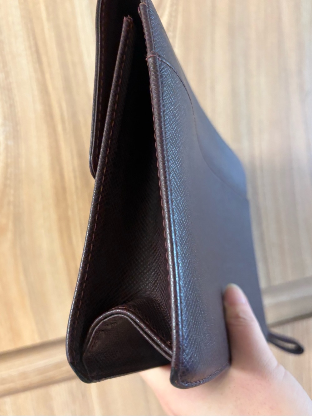 Auth Louis Vuitton Clutch Bag Taiga Serengeti Acajou - Picture 5 of 16